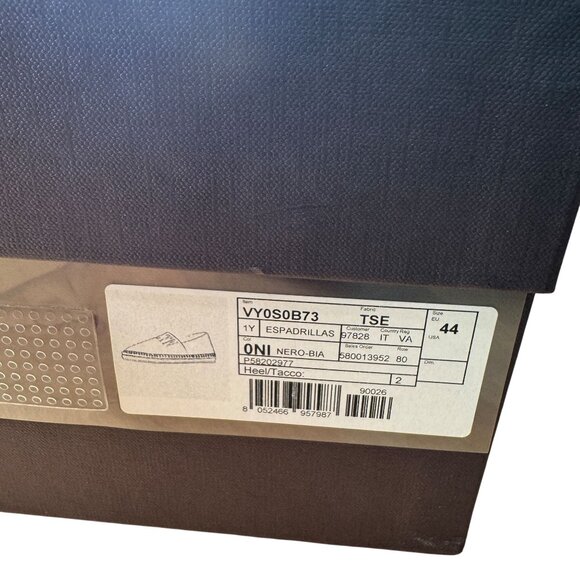 Valentino Garavani Black Canvas VLTN Logo Espadrilles Men's EU Size 44 - Picture 3 of 11